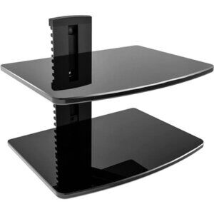 2 Tiers Av Shelf Wall Mount Shelf Hold up to 22lbs Floating Shelves for Wall